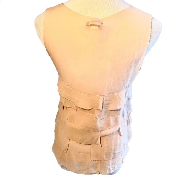 Moda International 100% Silk Blush Pink Ruffle Top - Picture 2 of 4